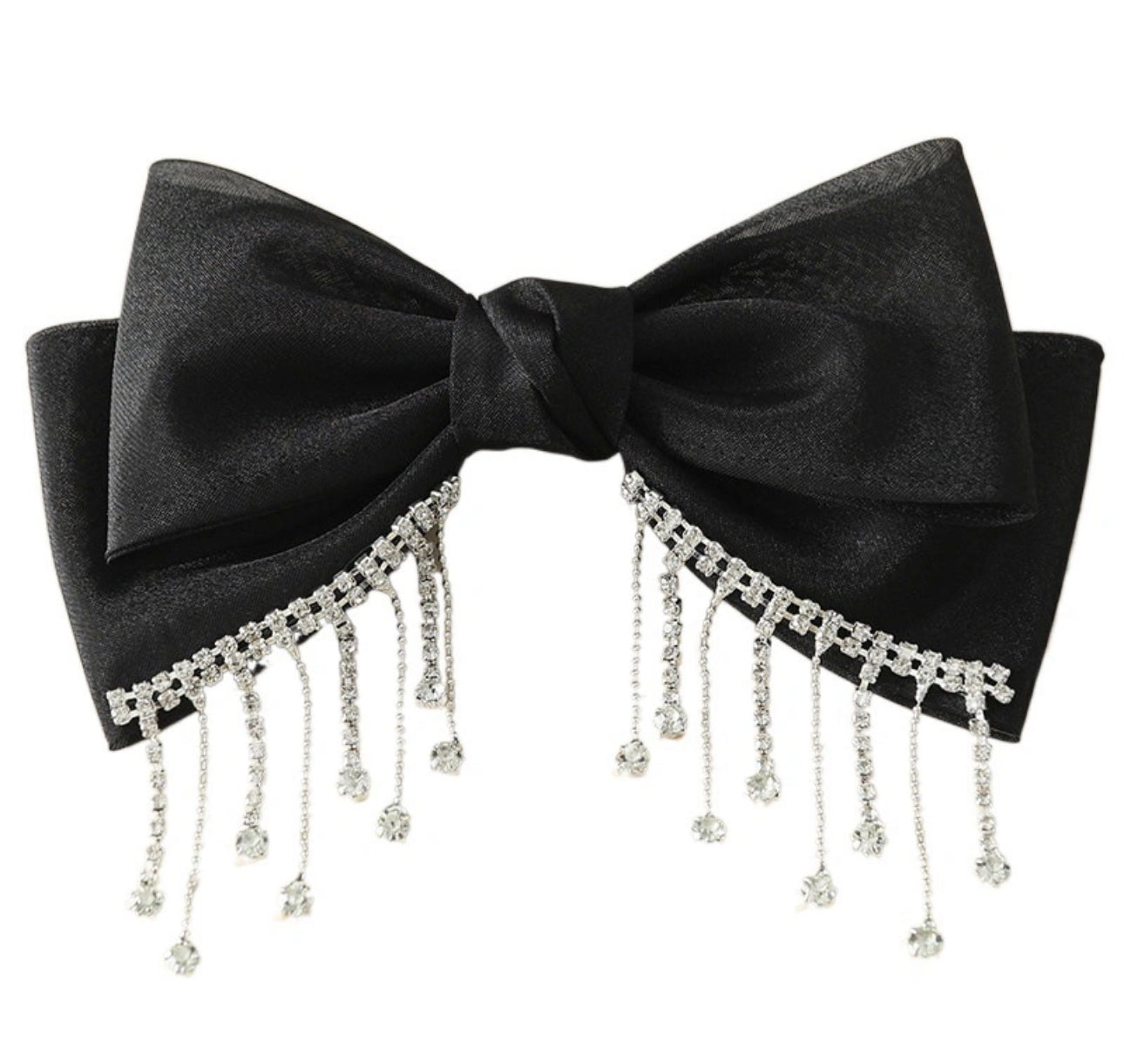 Black Bow with Crystal