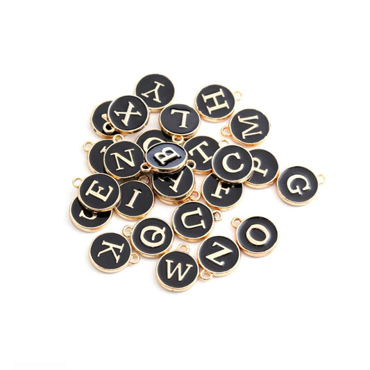 Black & Gold Letter Charms (A-M)