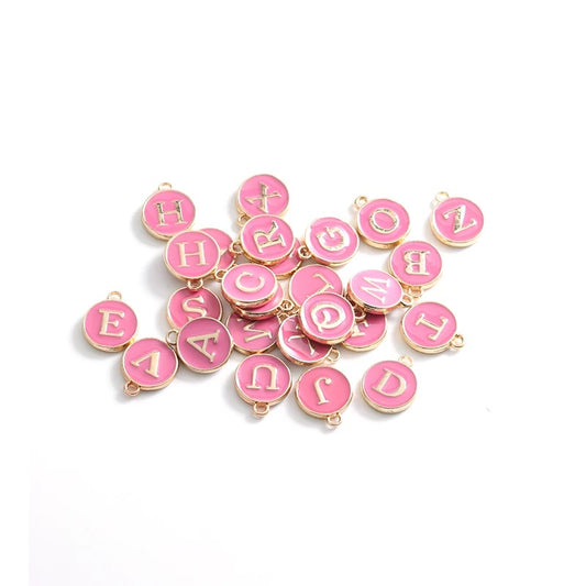 Pink & Gold Letter Charms (A-M)